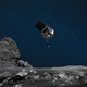 Concept image showing OSIRIS-REx above asteroid Bennu.